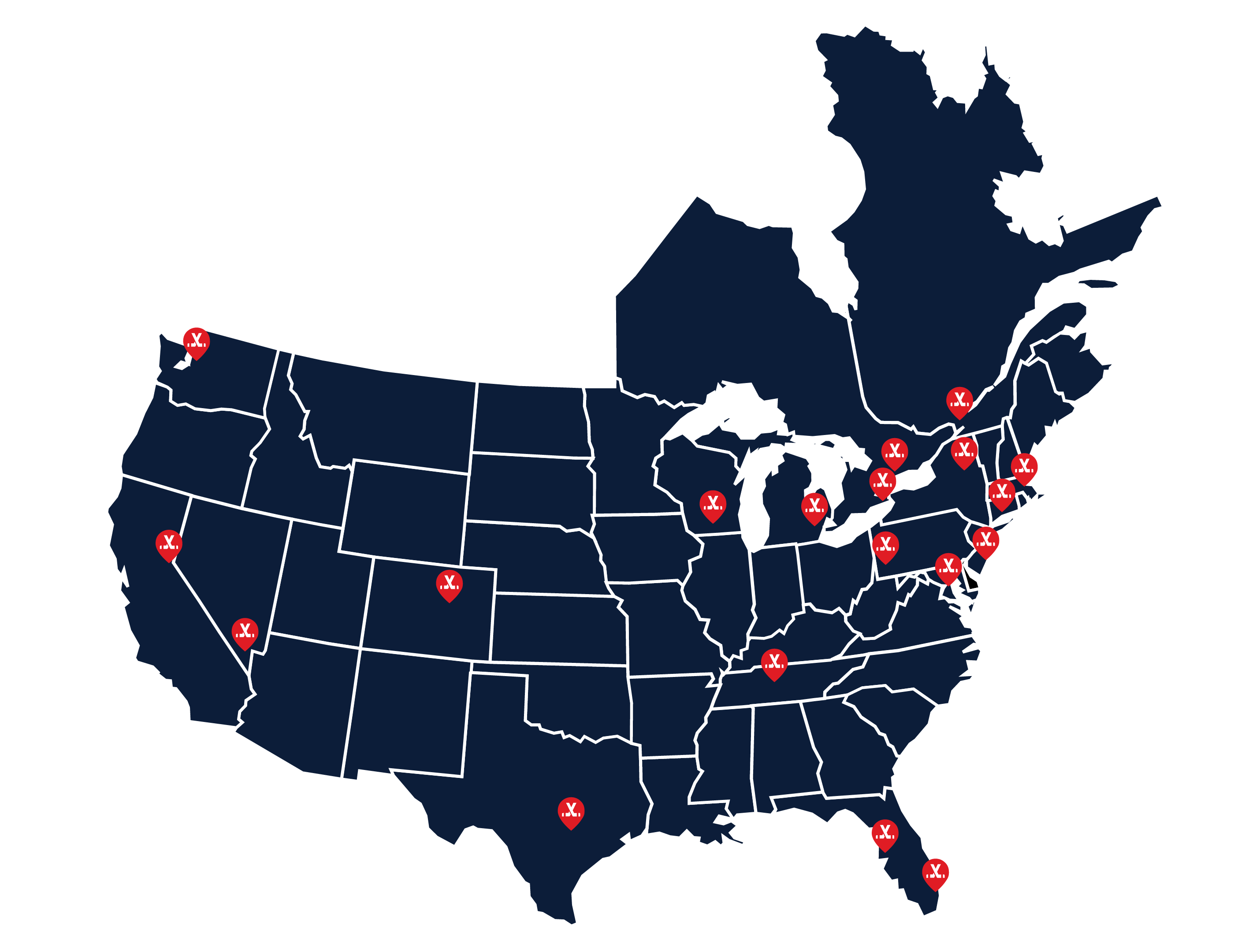 Map of Tournament Locations