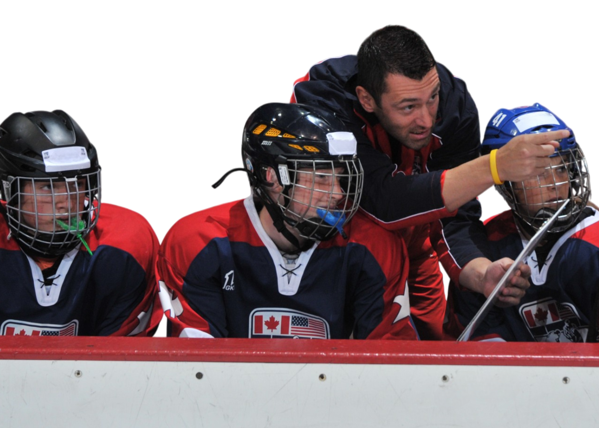 Coach on Bench with Campers Coach on Bench with Campers
