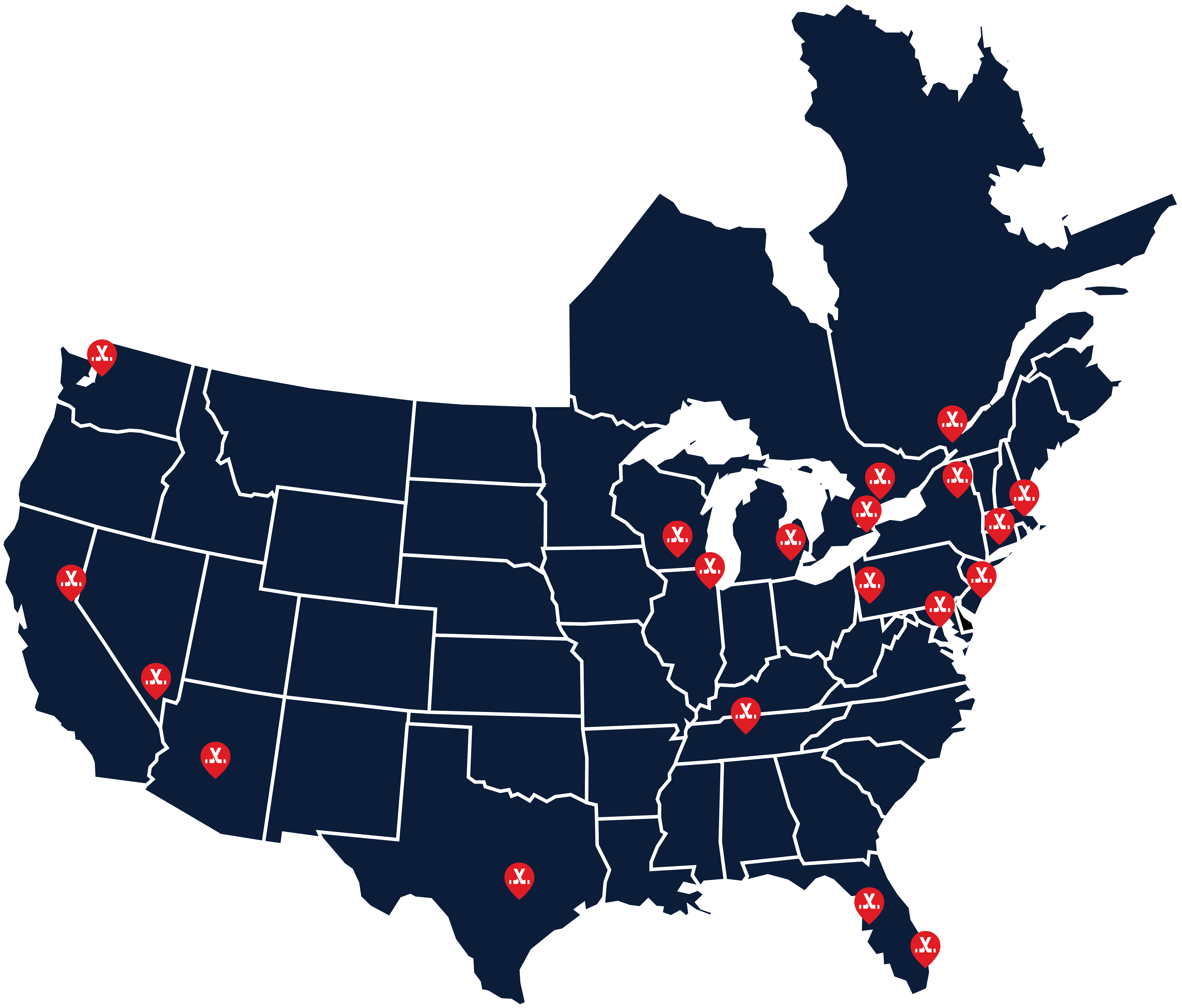Map of Tournament Locations